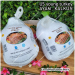 Ayam Kalkun young tender turkey VALLEY FARMS Minnesota USA with pop-up timer HALAL frozen +/- 6 kg/pc (price/kg)